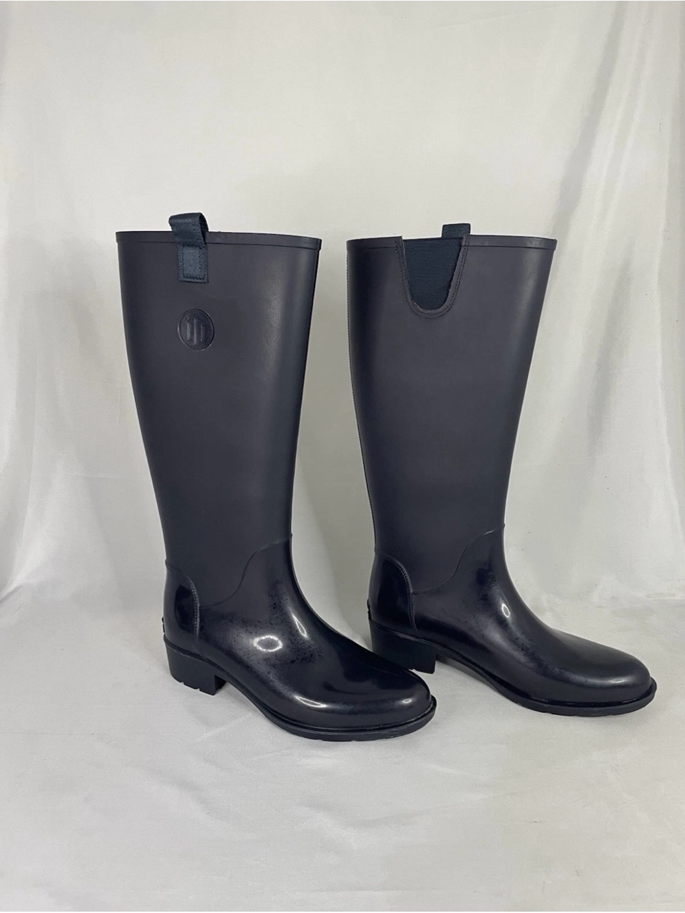 Tommy Hilfiger Womens Navy Blue Pull On Rain Boots Size 9